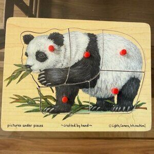 Melissa & Doug Panda #185 Peg Puzzle Picture Under Pieces
